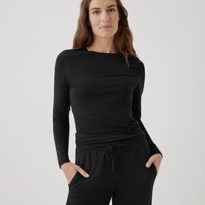 Pact Long Sleeve Crew Neck Tee | Black